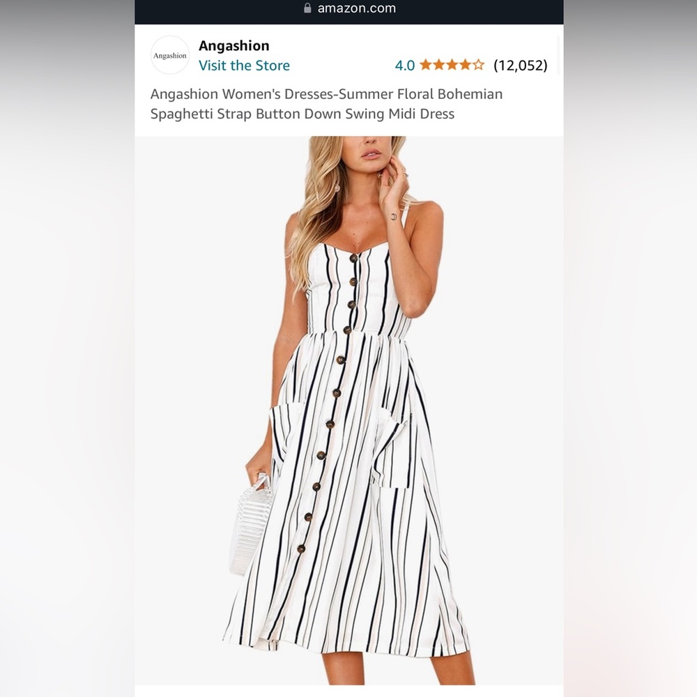 Angashion small midi dress with pockets. Slightly worn.